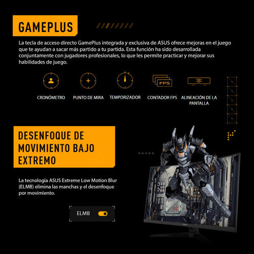Monitor Gamer Curvo Asus Vg32wq3b Lcd 31.5 , 180hz 2560x1440 Negro