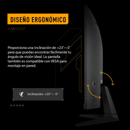 Monitor Gamer Curvo Asus Vg32wq3b Lcd 31.5 , 180hz 2560x1440 Negro