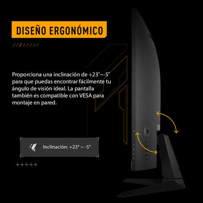 Monitor Gamer Curvo Asus Vg32wq3b Lcd 31.5 , 180hz 2560x1440 Negro