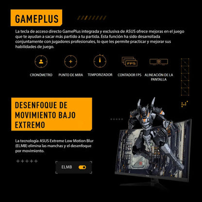 Monitor Gamer Curvo Asus Tuf Gaming Vg27wq3b Led 27 , 180hz Negro