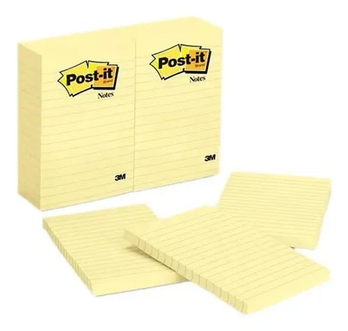 Notas 3m Post It 660 Rayado Color Amarillo 100 Hojas 24 Pack Amarillo