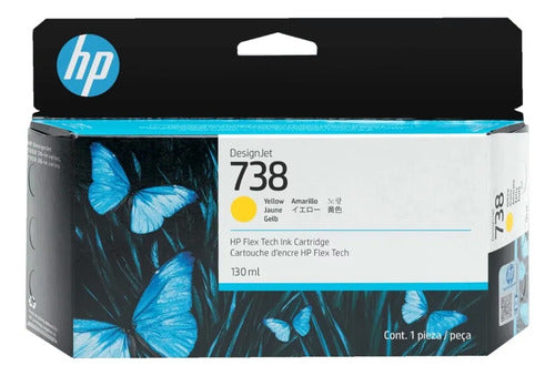 Cartucho De Tinta Hp Designjet 738 Amarillo De 130 Ml