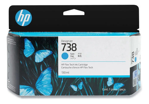 Cartucho De Tinta Hp 738 Designjet Cian De 130 Ml