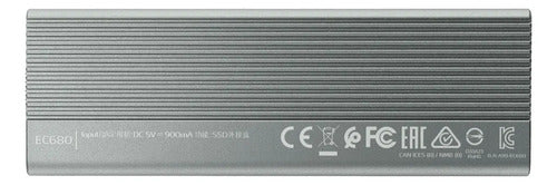 Adata Gabinete De Disco Duro Ec680 M.2, M.2, Usb-c 3.2 Gris