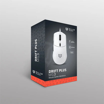 Mouse Gamer Ergonómico Balam Rush Drift Plus Mg3 Blanco 7200 Blanco