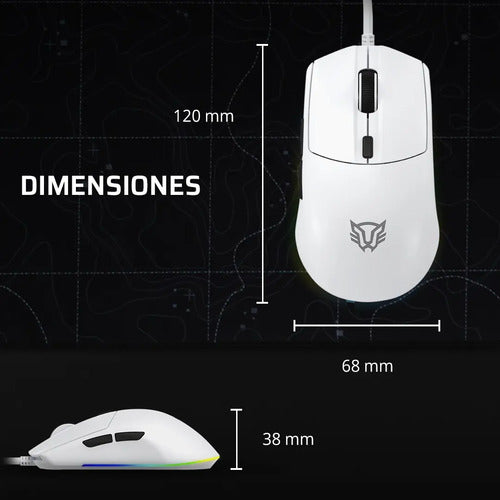 Mouse Gamer Ergonómico Balam Rush Drift Plus Mg3 Blanco 7200 Blanco