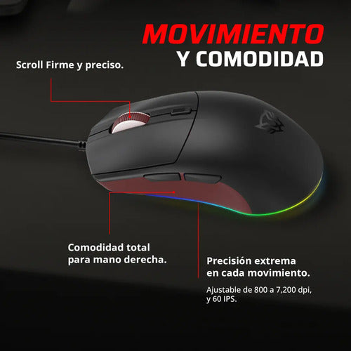 Mouse Gamer Ergonómico Balam Rush Drift Plus Mg3 Blanco 7200 Blanco