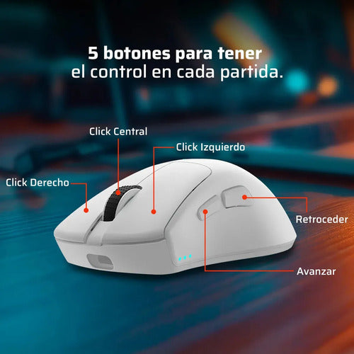 Mouse Gamer Ergonómico Balam Rush Drift Perform Mg5, Inalámb Blanco