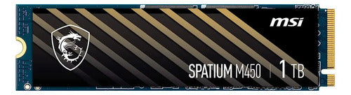 Ssd Msi Spatium M450 Nvme, 1tb, M.2 3000 Mb/s 3600 Mb/s Negro