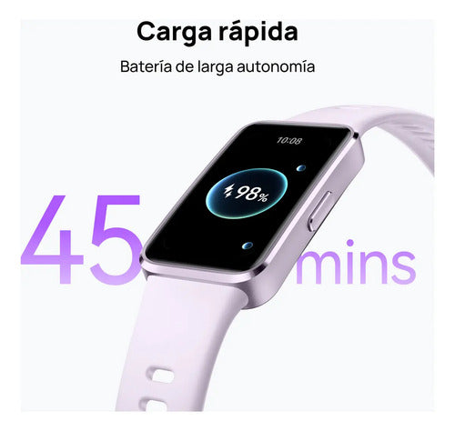 Smartband Huawei Band 10 Caja Aluminio Blanco Fluoroelastómero Verde