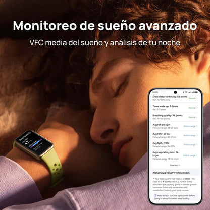 Smartband Huawei Band 10 Caja Aluminio Blanco Fluoroelastómero Verde