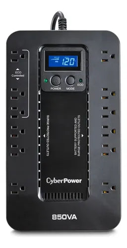 No Break Cyberpower Ecologic Ups Ec850lcd, 510w, 850va, 12s Negro