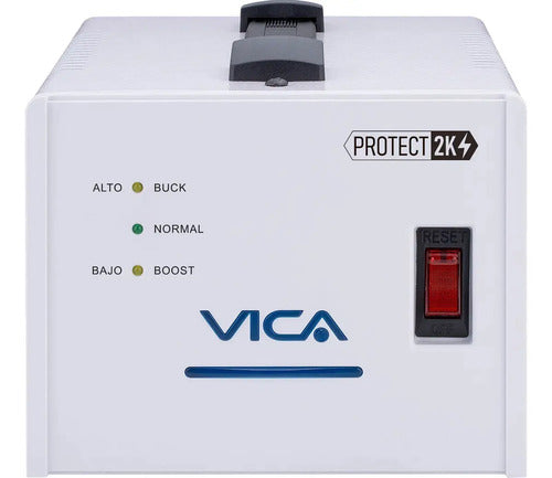 Regulador Vica Protect 2k, 1.2kw, 2000va, 120v, 4 Salidas Blanco