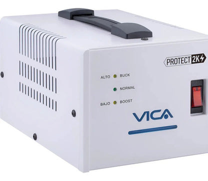 Regulador Vica Protect 2k, 1.2kw, 2000va, 120v, 4 Salidas Blanco
