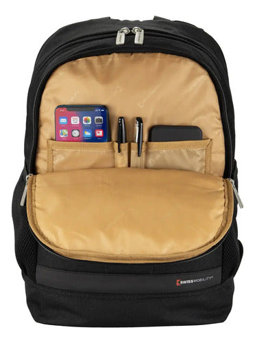 Mochila Urbana Swissmobility Allen  De 15.6 Pulgadas Negro Liso