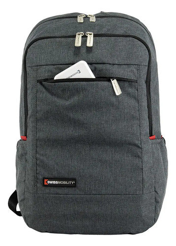 Mochila Urbana Swissmobility Jones  15.6  Y Bolsillos Negro Liso