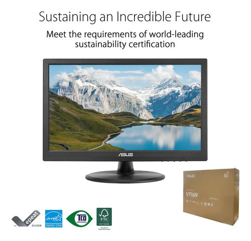 Monitor Asus Vt169he Led Touch 15.6 , 1920x1080 Full Hd 60hz Negro
