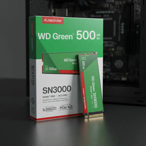 Ssd Interno Western Digital Sn3000 Wds500g4g0e 500gb Negro Verde