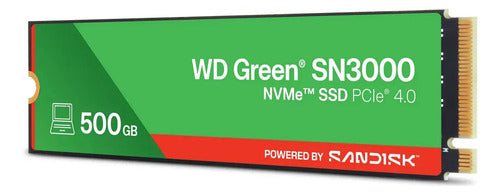 Ssd Interno Western Digital Sn3000 Wds500g4g0e 500gb Negro Verde