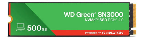 Ssd Interno Western Digital Sn3000 Wds500g4g0e 500gb Negro Verde
