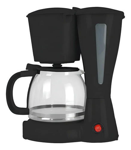 Cafetera De Goteo Mirati 1.2l 900w Vaso Cristal Negro Filtro Lavable