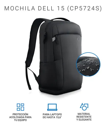 Dell Ecoloop Pro Slim Backpack Case 15 Cp5724s Negro Liso