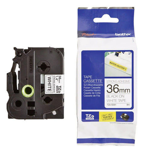 Etiqueta Blanca Continua Laminada Adhesivo Brother Tzes261 Blanco
