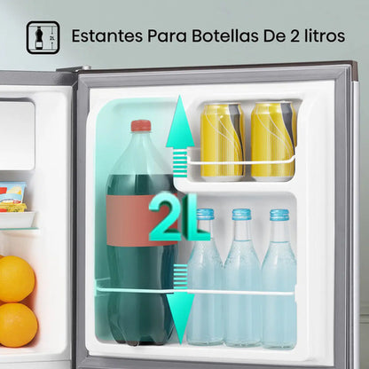 Hisense Frigobar Rr16d6agx1, 1.6 Pies Cúbicos, Plata Plateado