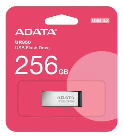 Memoria Usb Adata Ur350 256gb Usb-a 3.2 Metalica Cob 100mb/s Color Negro