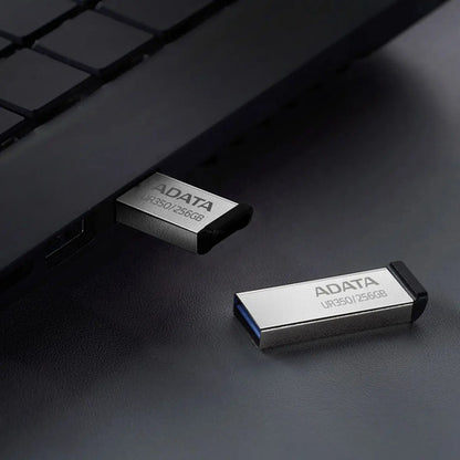 Memoria Usb Adata Ur350 256gb Usb-a 3.2 Metalica Cob 100mb/s Color Negro