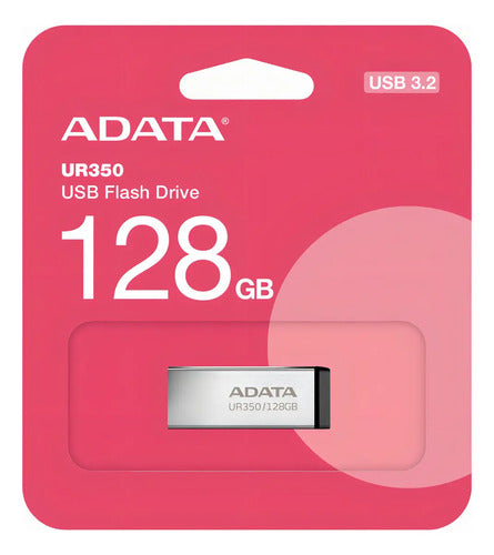 Memoria Usb Resistente 128gb Adata Ur350 Color Plateado Lisa Liso