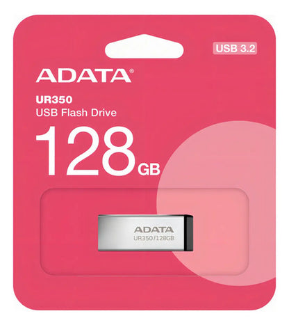 Memoria Usb Resistente 128gb Adata Ur350 Color Plateado Lisa Liso