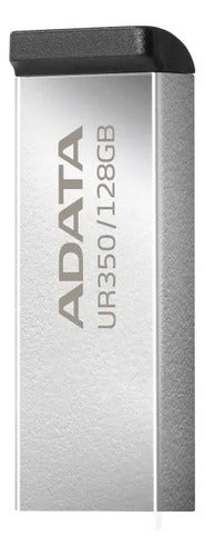 Memoria Usb Resistente 128gb Adata Ur350 Color Plateado Lisa Liso