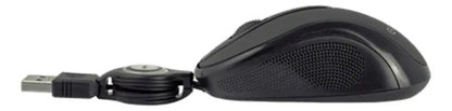 Mini Mouse Óptico Negro Retráctil Usb Easy Line 1000 Dpi Negro