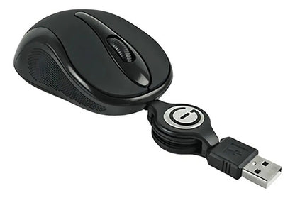 Mini Mouse Óptico Negro Retráctil Usb Easy Line 1000 Dpi Negro