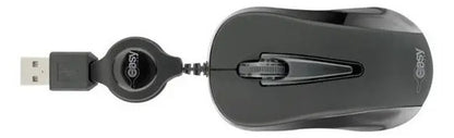 Mini Mouse Óptico Negro Retráctil Usb Easy Line 1000 Dpi Negro