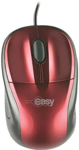 Mouse Optico Alambrico Easy Line By Perfect Choice Rojo Usb Rojo