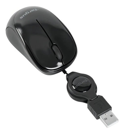 Mouse Usb Targus Mini Retractil Portable Amu75us Color Negro Negro