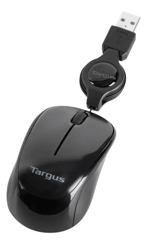 Mouse Usb Targus Mini Retractil Portable Amu75us Color Negro Negro