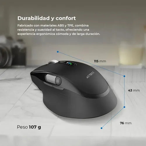 Mouse Multdispositivo Virtuos Pro Ultra Mi777 2.4 Mod Negro Negro