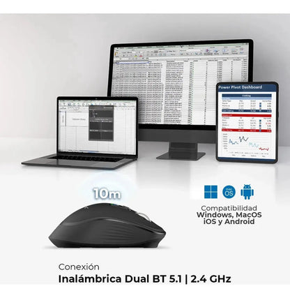 Mouse Multdispositivo Virtuos Pro Ultra Mi777 2.4 Mod Negro Negro