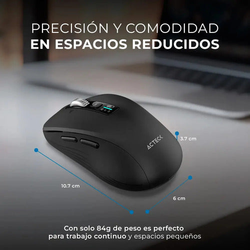 Mouse Multidispositivo Virtuos Pro Air Mi766 2.4 Modos Negro Negro