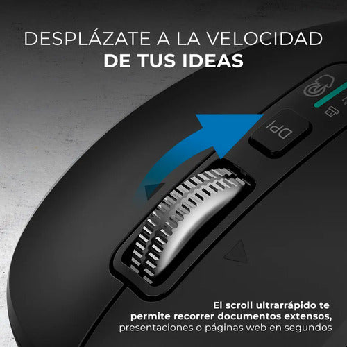Mouse Multidispositivo Virtuos Pro Air Mi766 2.4 Modos Negro Negro