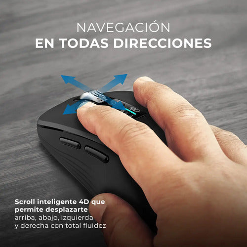 Mouse Multidispositivo Virtuos Pro Air Mi766 2.4 Modos Negro Negro