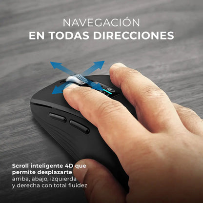 Mouse Multidispositivo Virtuos Pro Air Mi766 2.4 Modos Negro Negro
