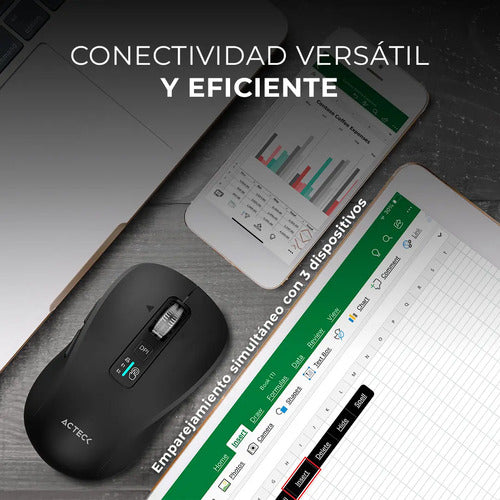 Mouse Multidispositivo Virtuos Pro Air Mi766 2.4 Modos Negro Negro