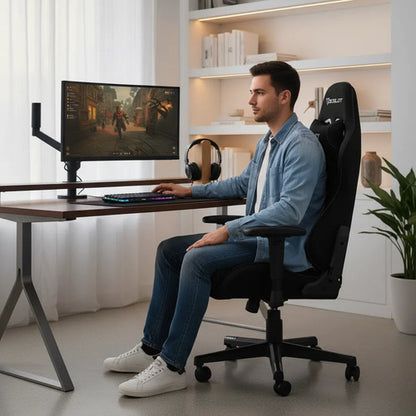 Silla Gamer Ocelot Gaming Ost-black Night Tela Automotriz Negro Tela Automotriz