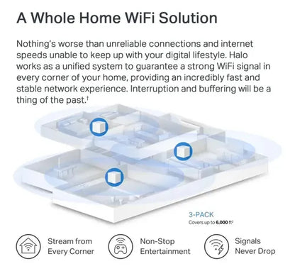 Tp-link Router Halo H60x Mu-mimo Firewall, Wi-fi 6 3 X Rj-45
