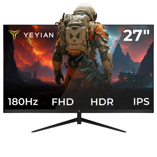 Monitor Yeyian Gaming Elysium 27 Pulgadas, 180hz, Fhd 1920x1080 , Fast Ips,1ms, Freesync, Hdr, Vesa 100 * 100, Hdmi 1.2