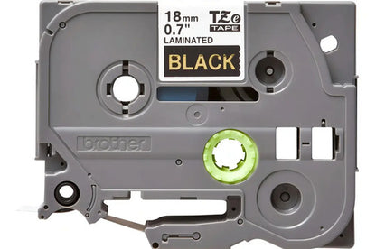 Cinta Laminada Brother Tze344 Oro Sobre Negro 18mm X 8m /vc Color Negra/oro